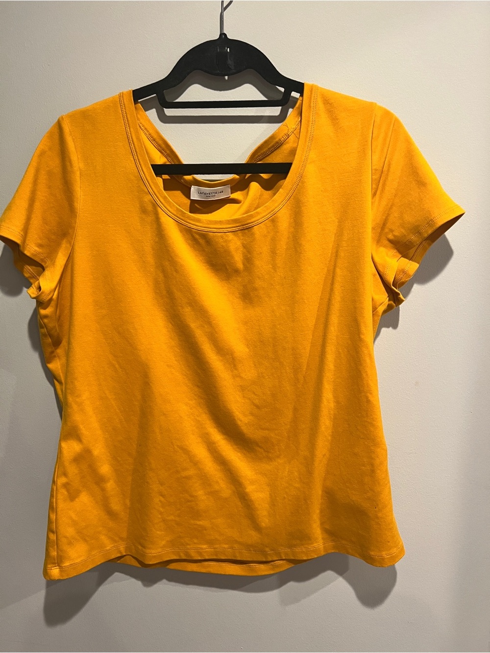Lafayette 148 New York Short Sleeve Scoop Neck Tee - Yellow